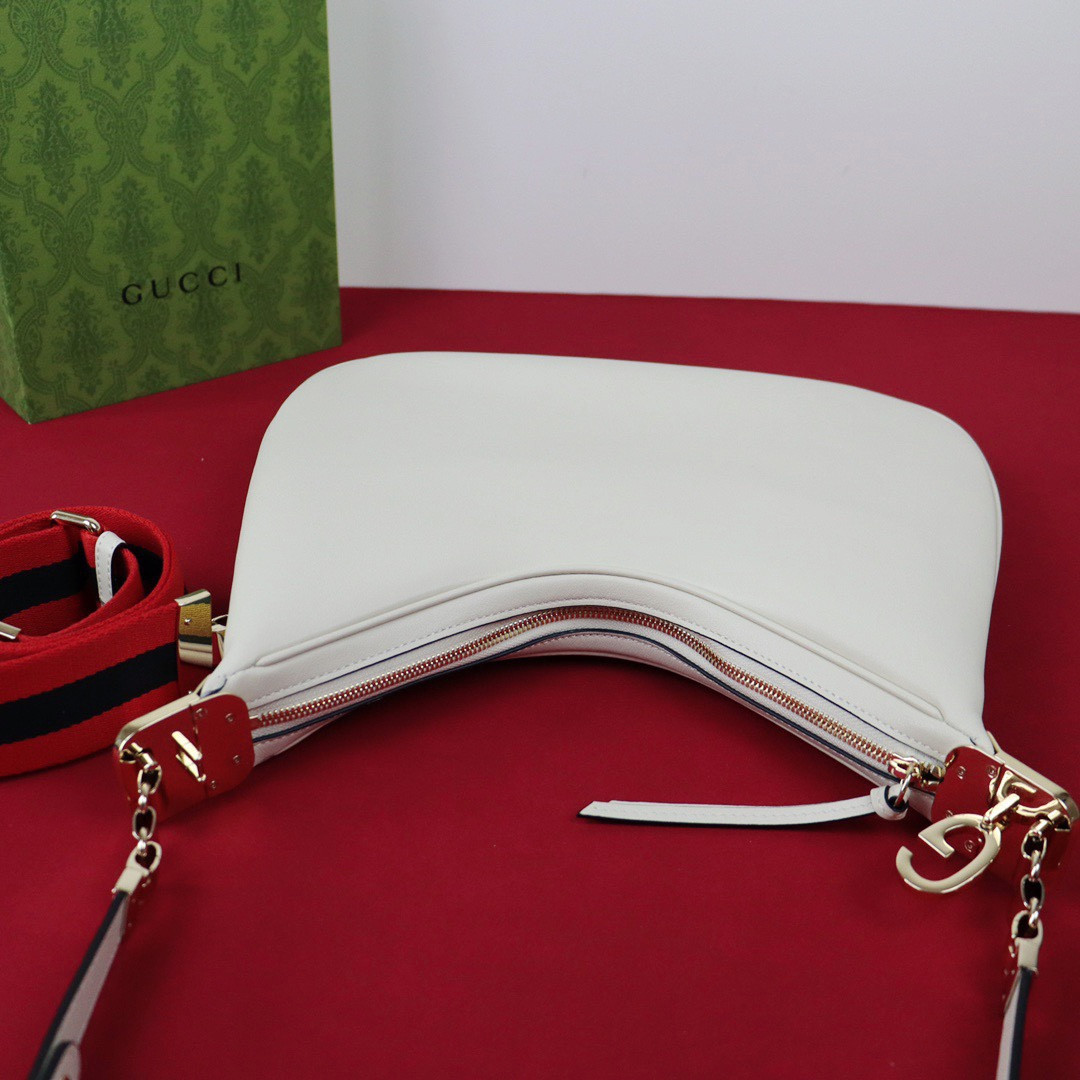 GUCCI ATTACHE MEDIUM SHOULDER BAG WHITE 13.8″W x 12.6″H x 2.4″D