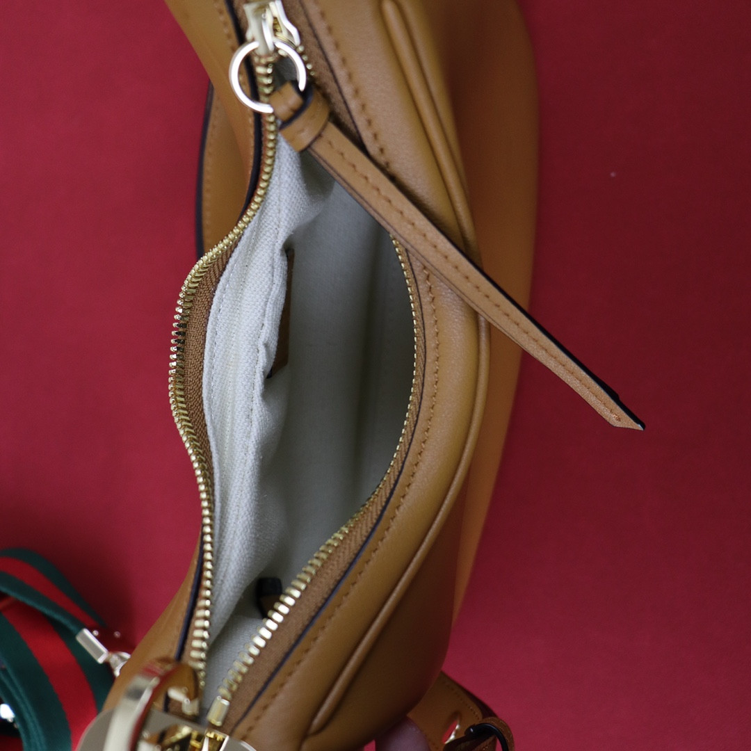 GUCCI ATTACHE SMALL SHOULDER BAG BROWN 9"W x 8.7"H x 2"D