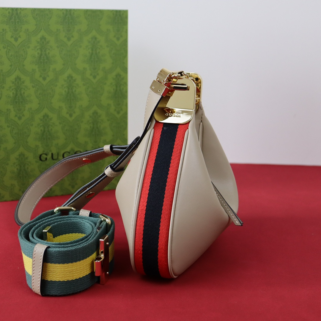 GUCCI ATTACHE SMALL SHOULDER BAG GRAY 9"W x 8.7"H x 2"D