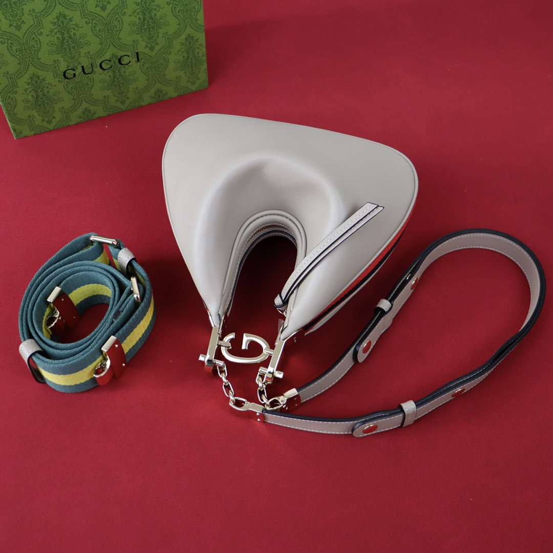 GUCCI ATTACHE SMALL SHOULDER BAG GRAY 9"W x 8.7"H x 2"D