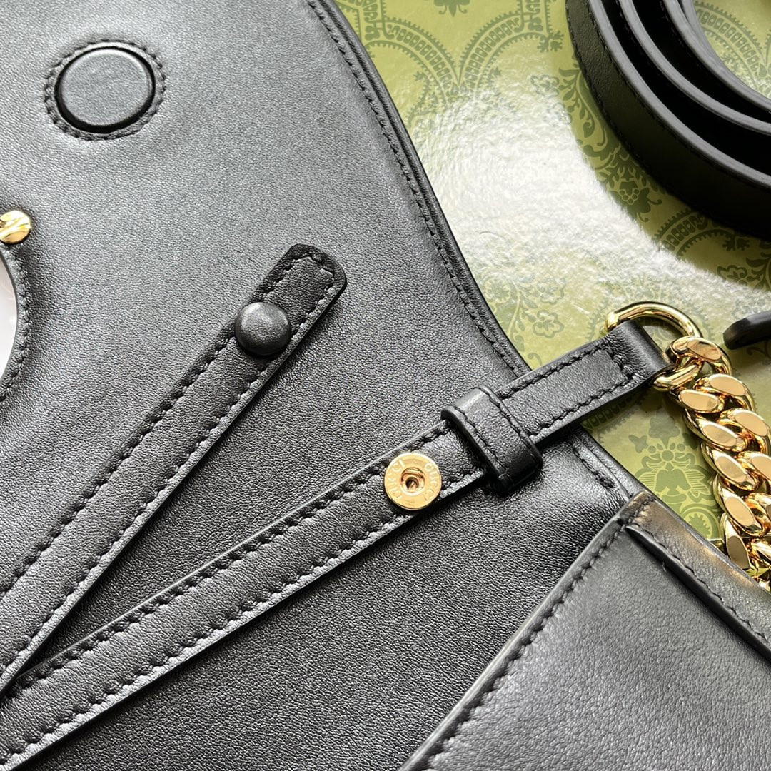 GUCCI BLONDIE SHOULDER BAG BLACK 11"W x 6.3"H x 1.6"D