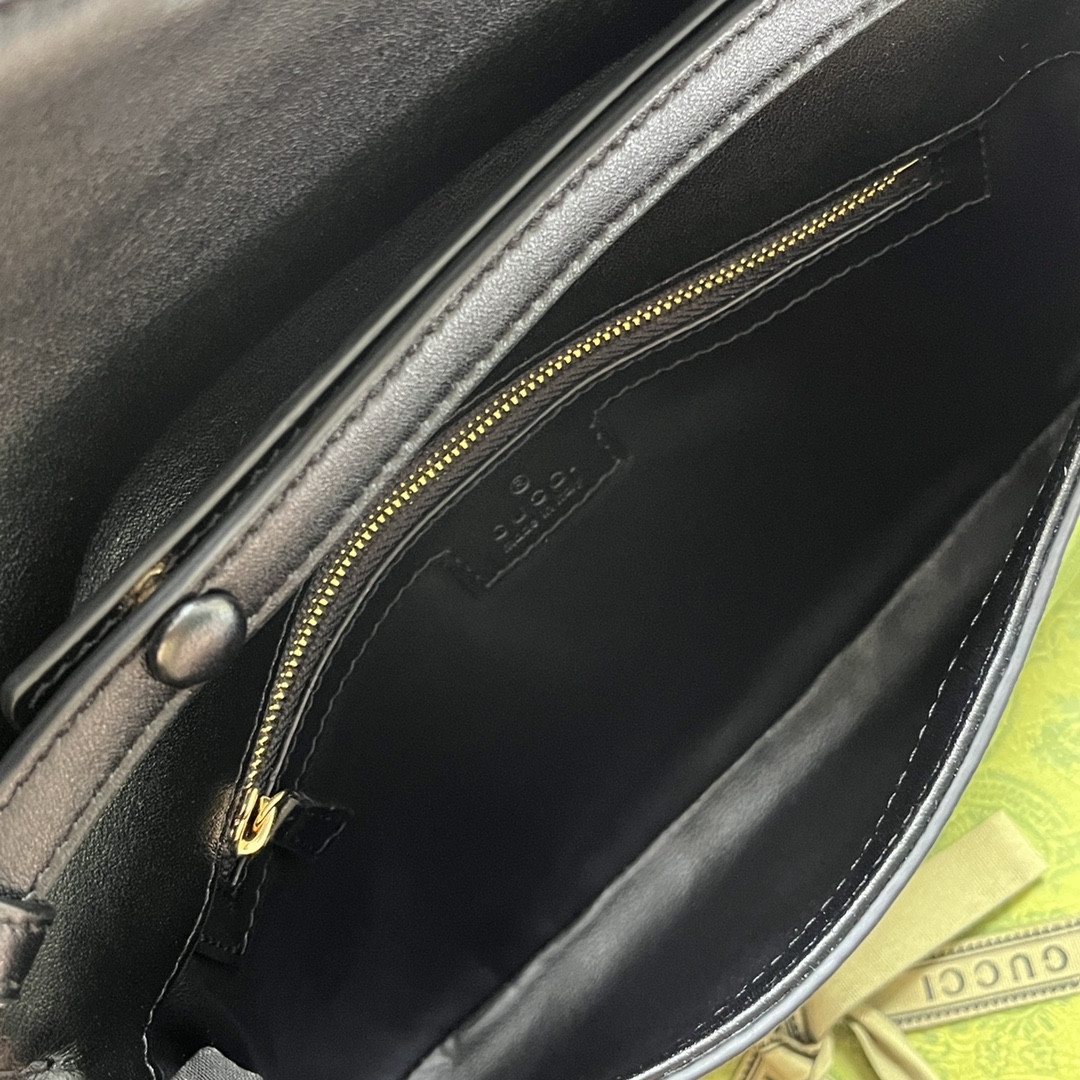 GUCCI BLONDIE SHOULDER BAG BLACK 11"W x 6.3"H x 1.6"D