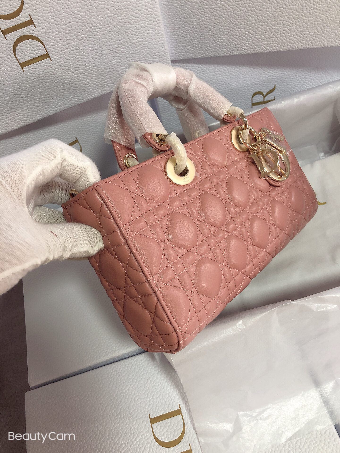 Dior Lady D-Joy bag medium pink 26 x 13.5 x 5 cm