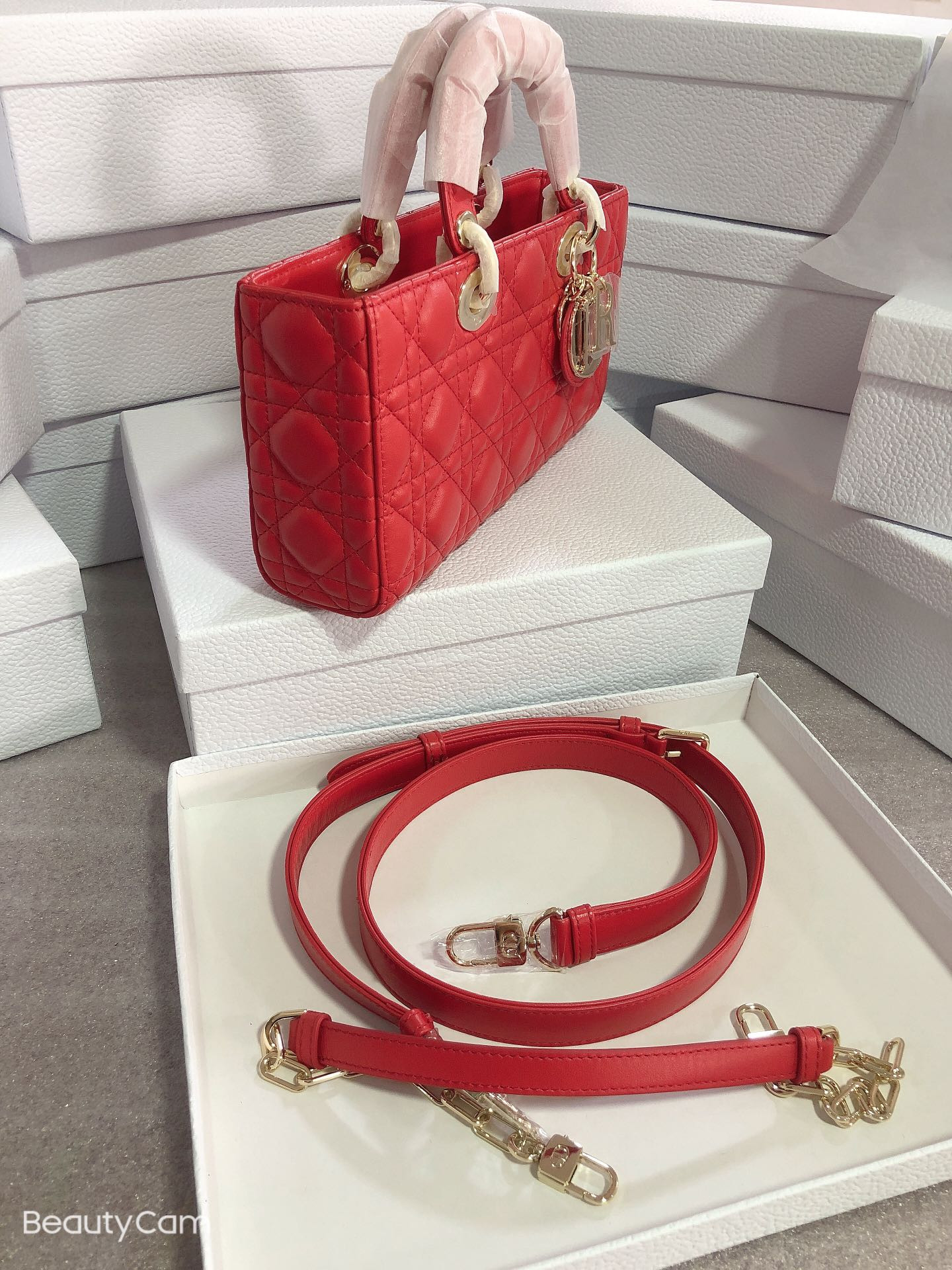 Dior Lady D-Joy bag medium RED 26 x 13.5 x 5 cm