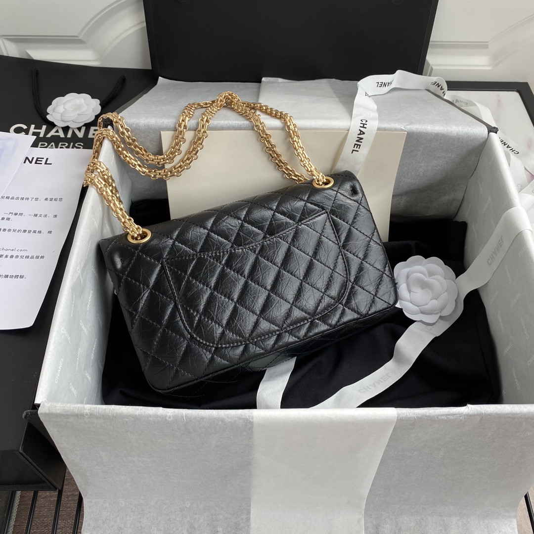 CHANEL 2.55 HANDBAG Black 6.2 × 9.4 × 2.9 in