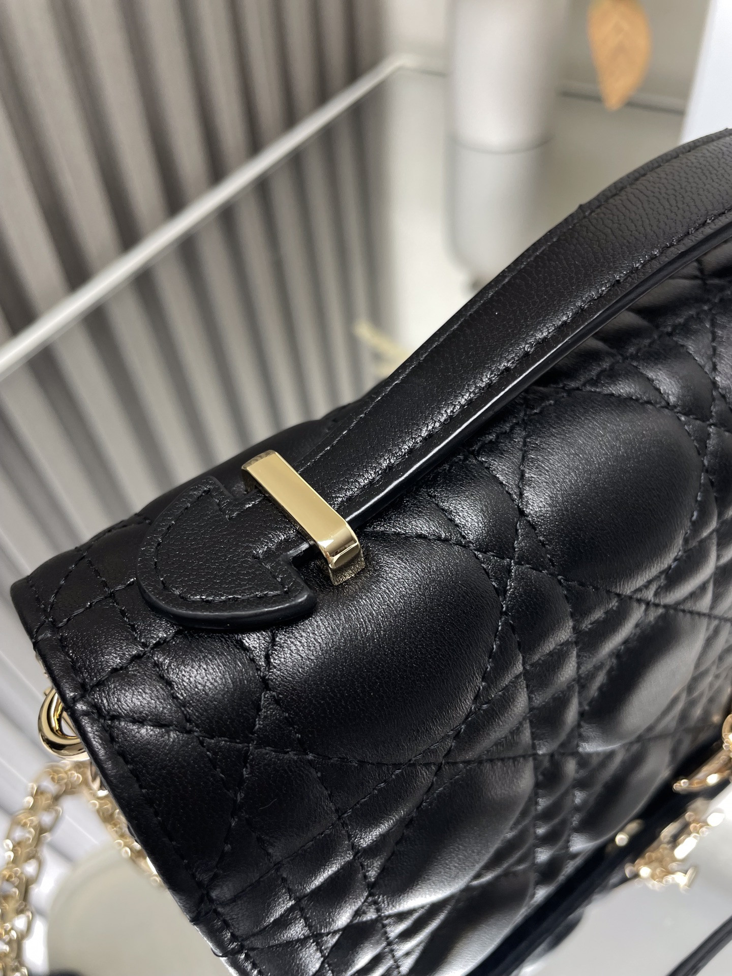 My Dior Top Handle Bag Black 9.5 x 5.5 x 3 inches