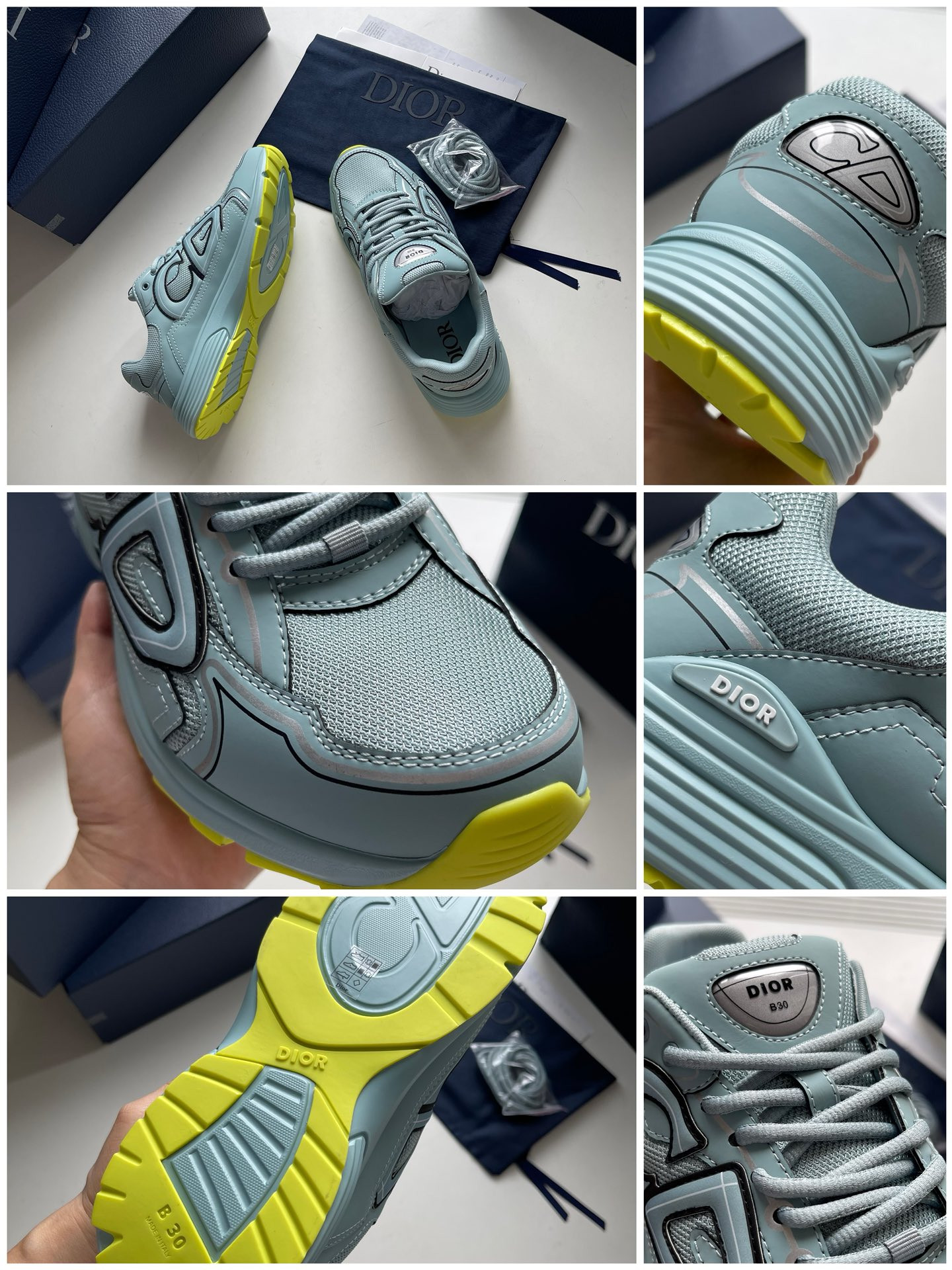 UA DIOR B30 Sneaker Blue Mesh and Technical Fabric