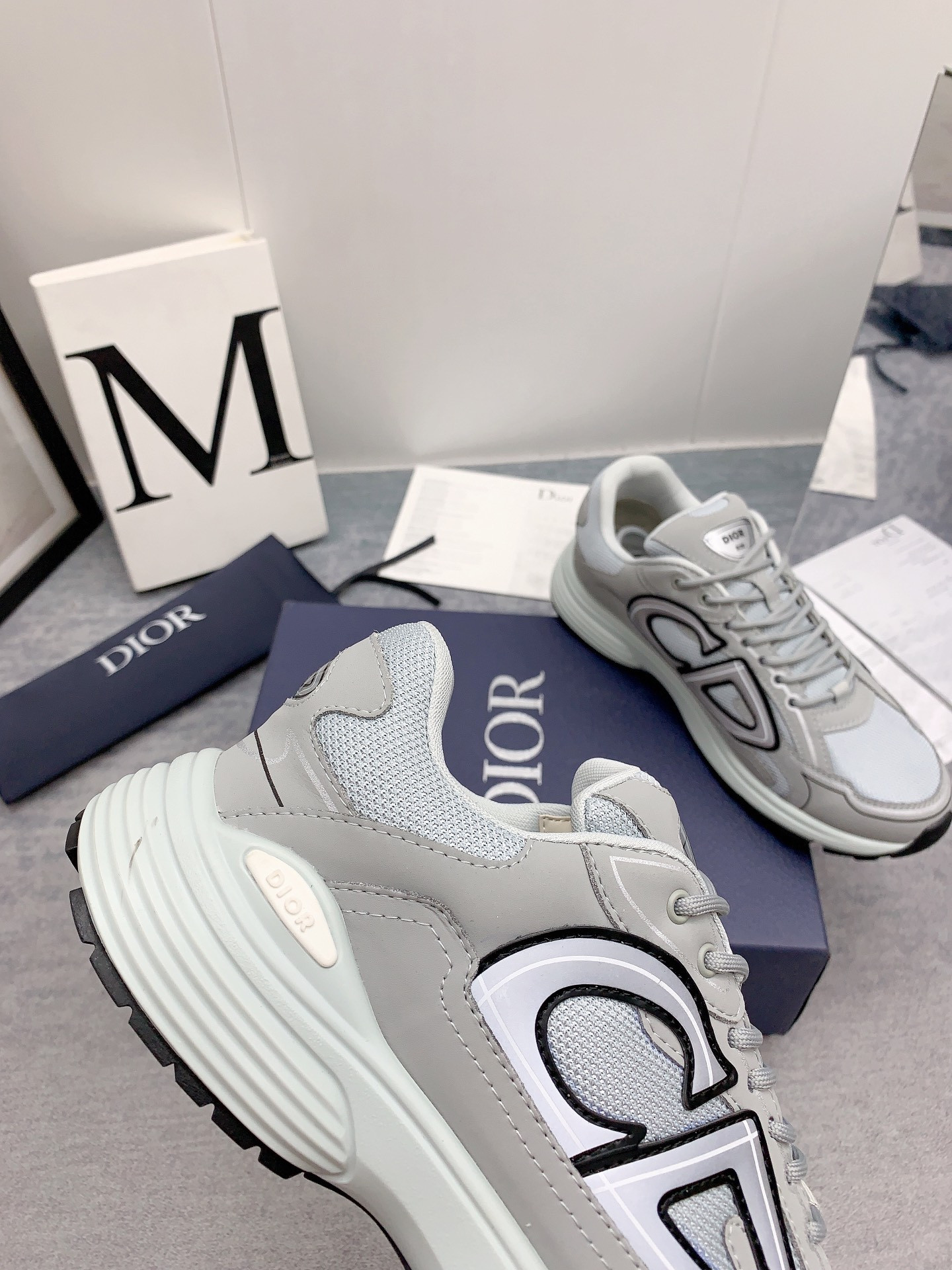 Dior B30 Sneaker Gray Mesh and Technical Fabric
