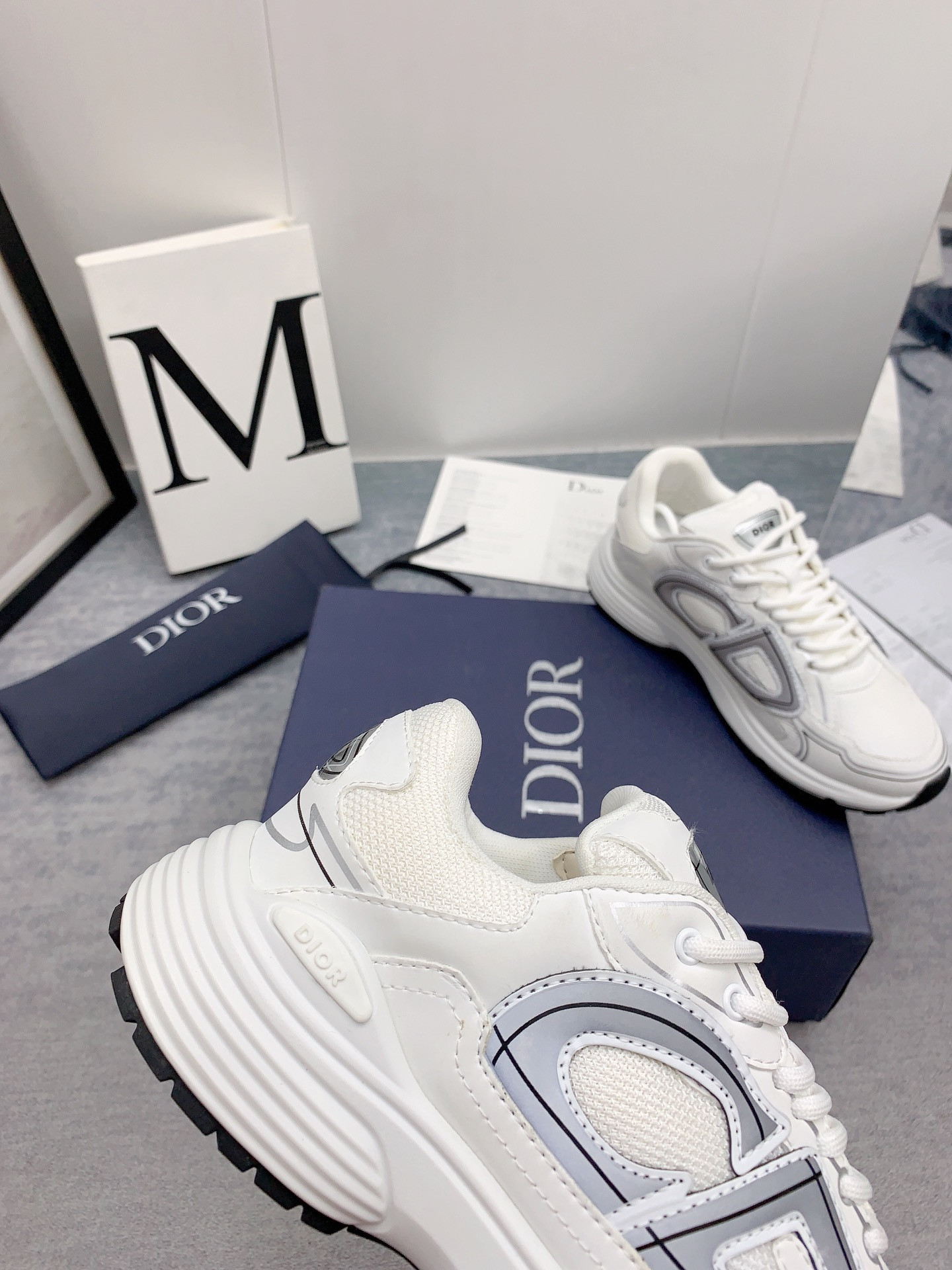 UA DIOR B30 Sneaker White Mesh and Technical Fabric