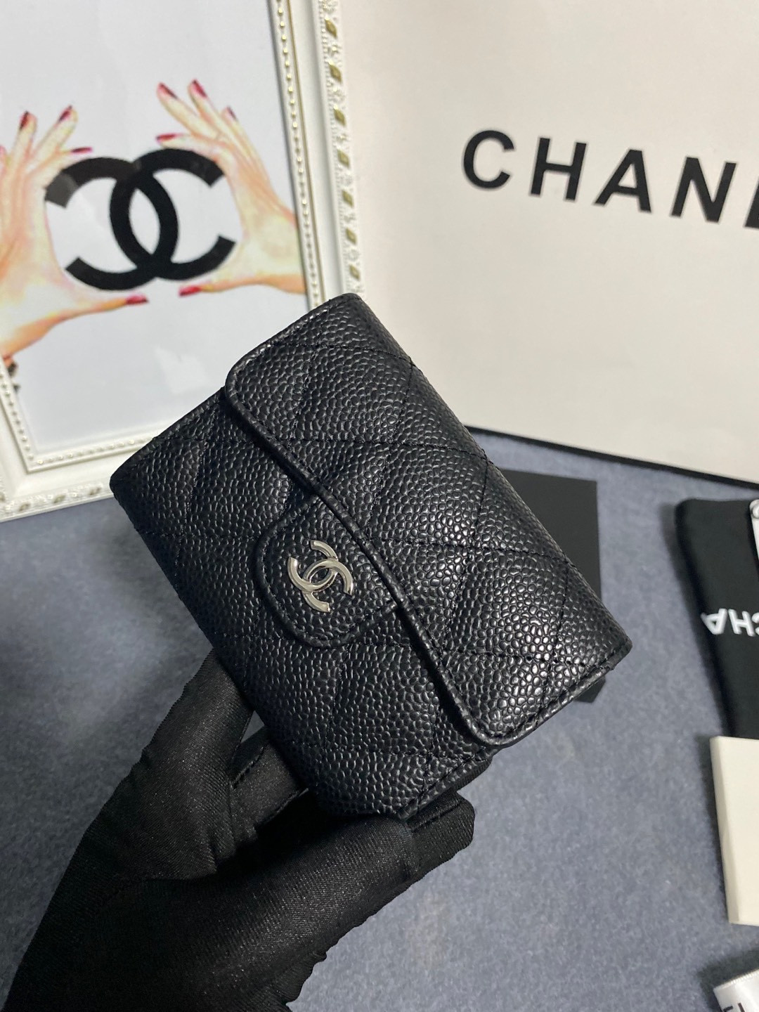 CHANEL FLAP WALLET 12 x 8.5cm