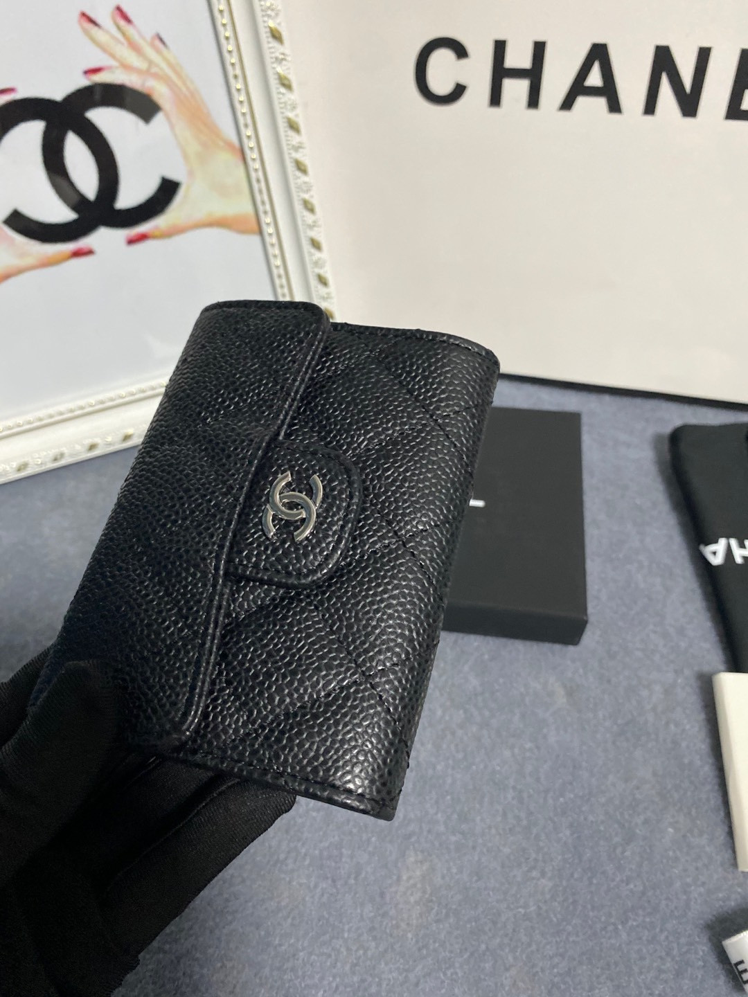 CHANEL FLAP WALLET 12 x 8.5cm