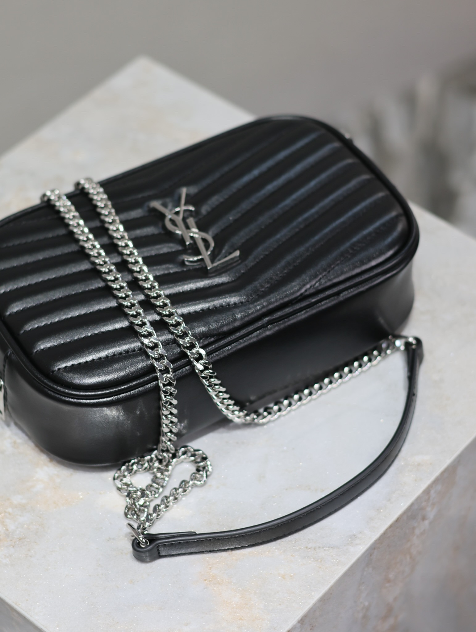 YSL MINI LOU IN QUILTED LEATHER 7.5 X 4.1 X 2 INCHES