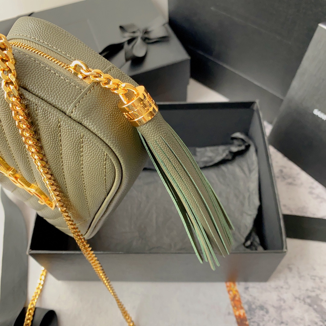 YSL MINI LOU IN QUILTED LEATHER 7.5 X 4.1 X 2 INCHES