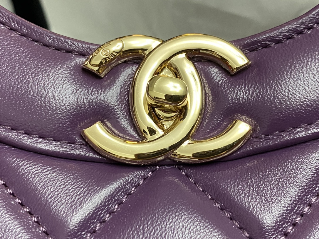 CHANEL SHOPPING BAG Shiny Lambskin & Gold-Tone Metal 11.7 × 11.3 × 3.5 in