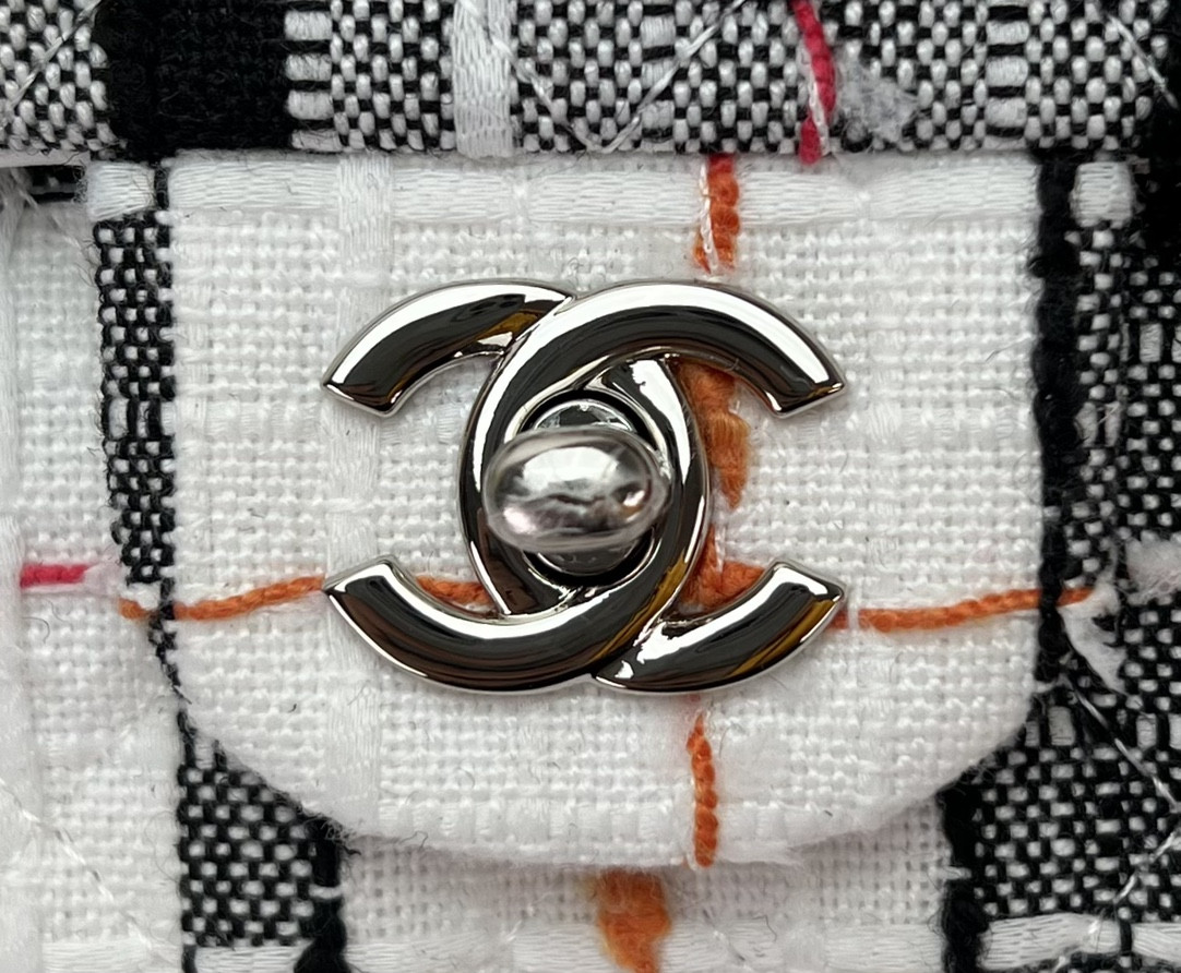 CHANEL MINI CLASSIC 11.12 HANDBAG Tweed & Silver-Tone Metal  4.7 × 7.8 × 2.3 in