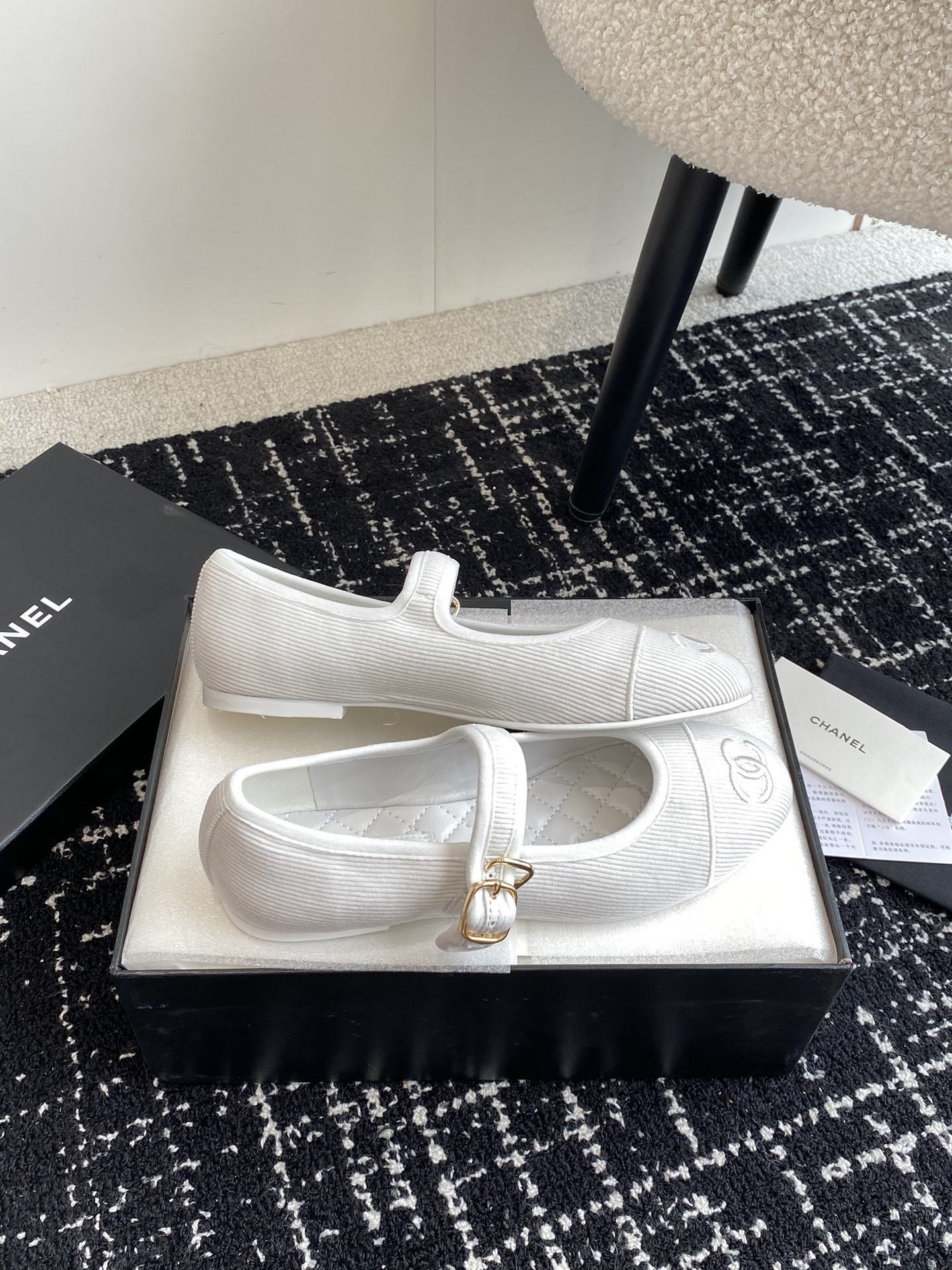 UA CHANEL MARY JANES Cotton & Silk