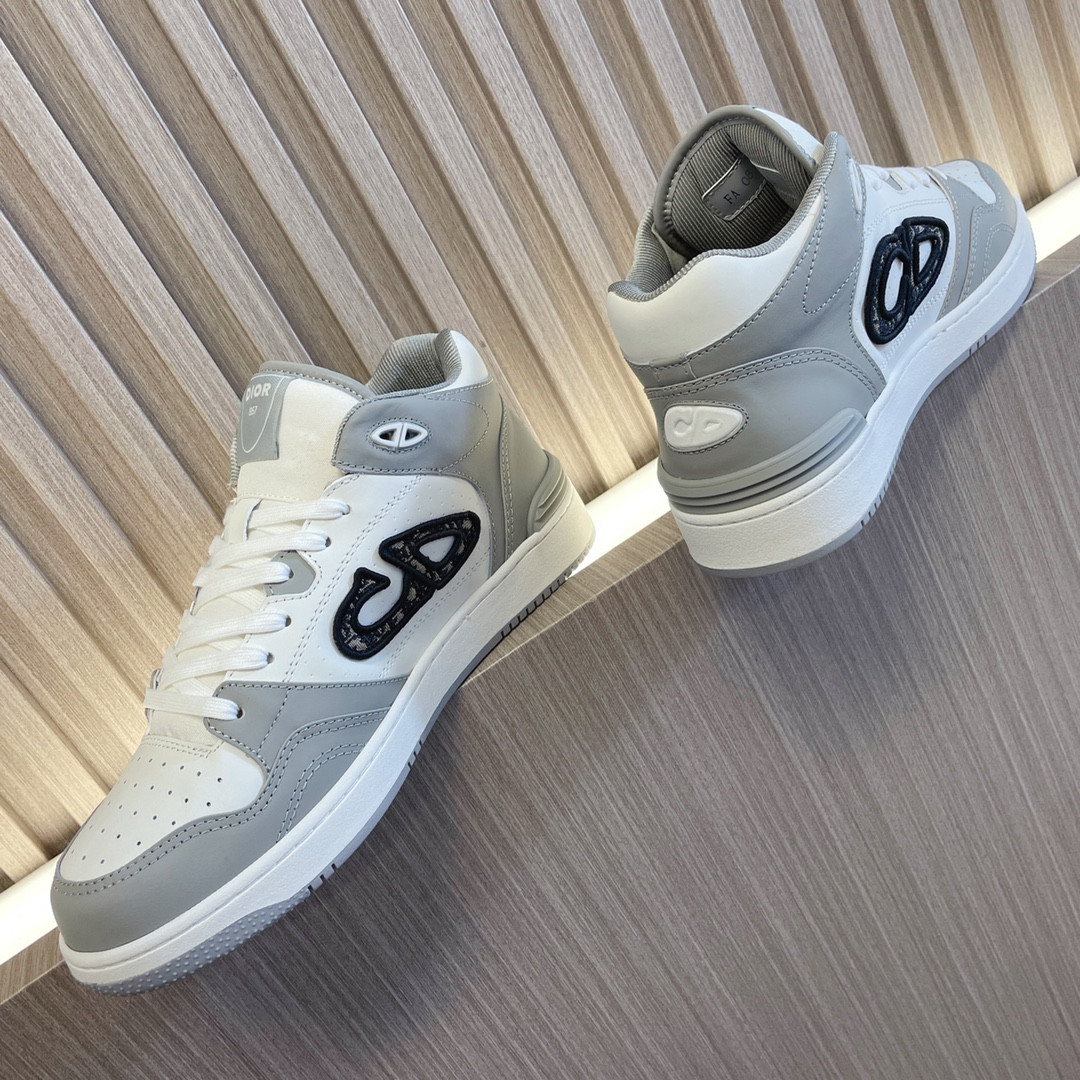 UA DIOR B57 Mid-Top Sneaker Gray and White