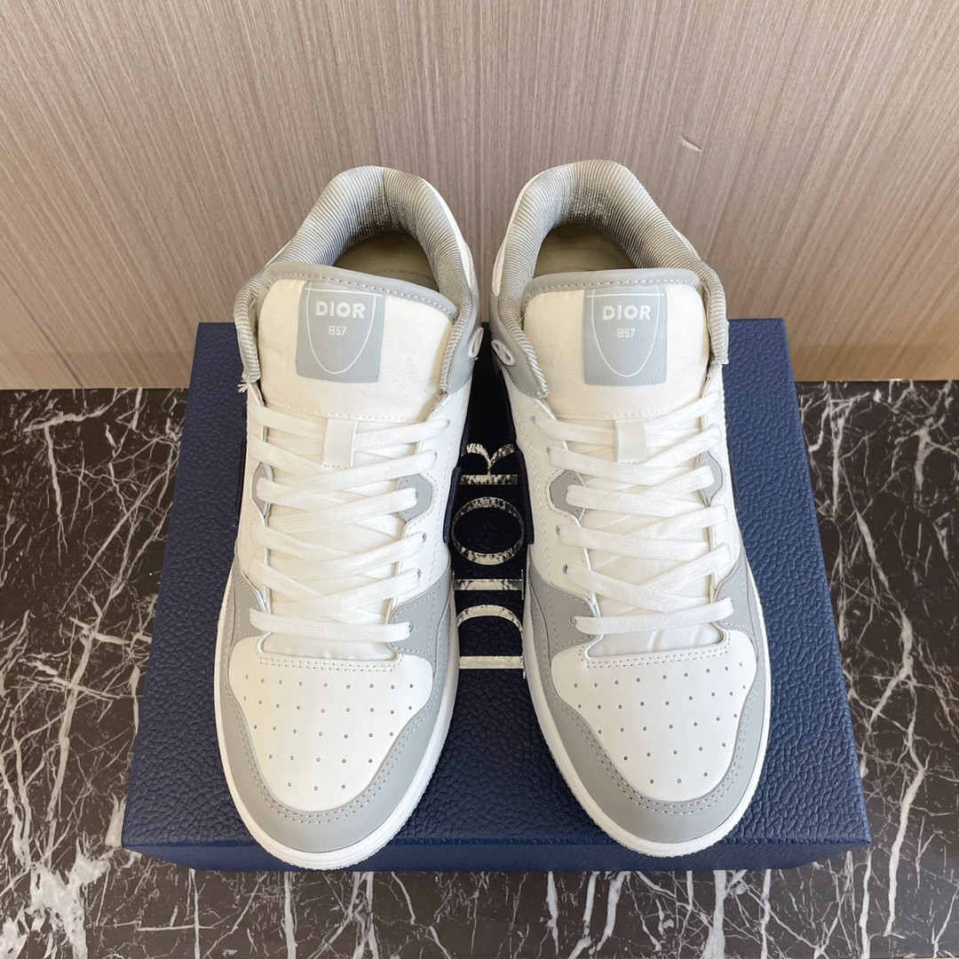UA DIOR B57 Mid-Top Sneaker Gray and White
