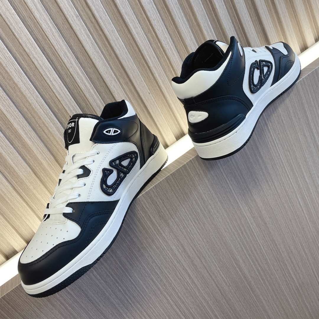 UA DIOR B57 Mid-Top Sneaker Black and White