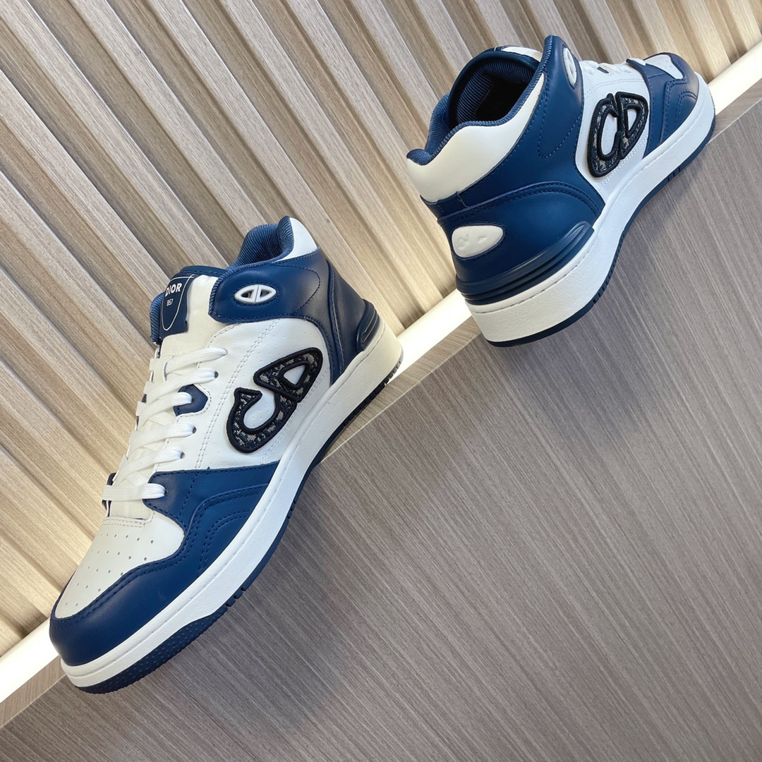 UA DIOR B57 Mid-Top Sneaker Navy Blue and White