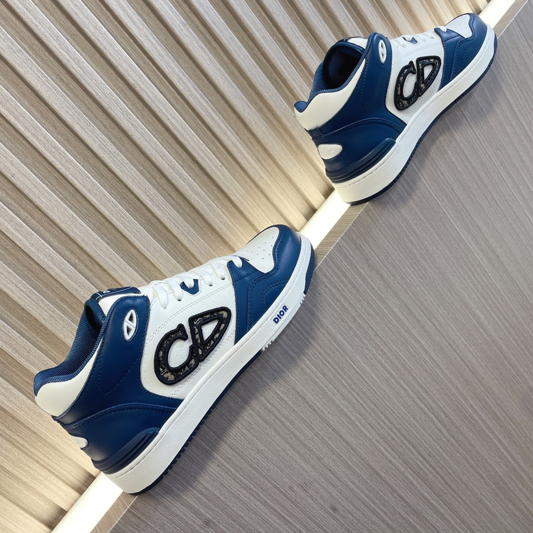 UA DIOR B57 Mid-Top Sneaker Navy Blue and White