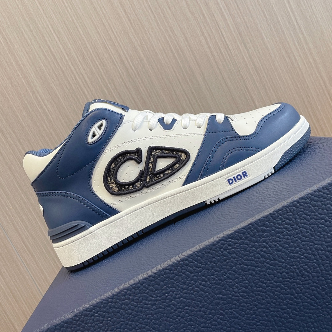UA DIOR B57 Mid-Top Sneaker Navy Blue and White