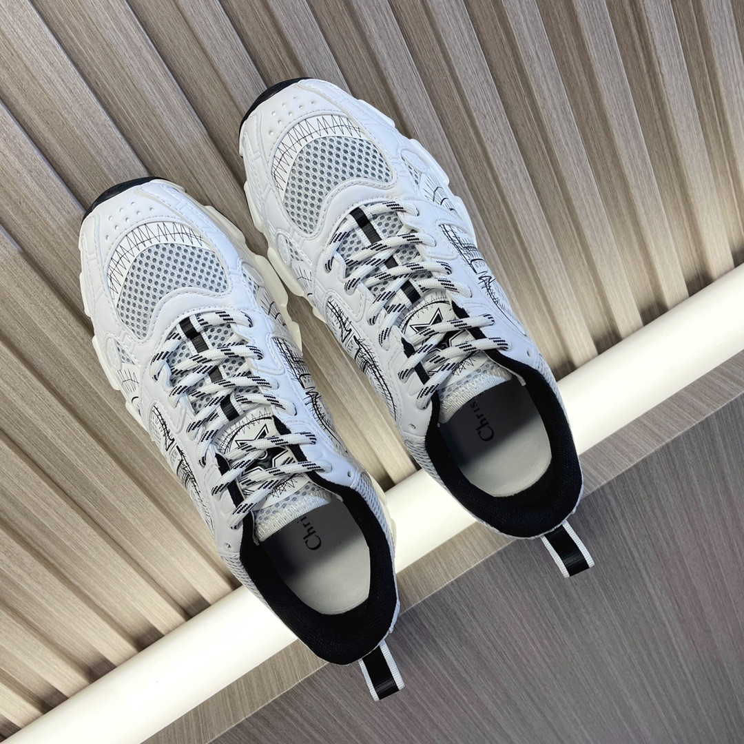 UA Dior Chrono Sneaker White and Black Mesh