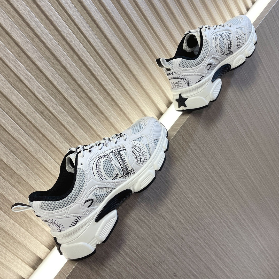 UA Dior Chrono Sneaker White and Black Mesh