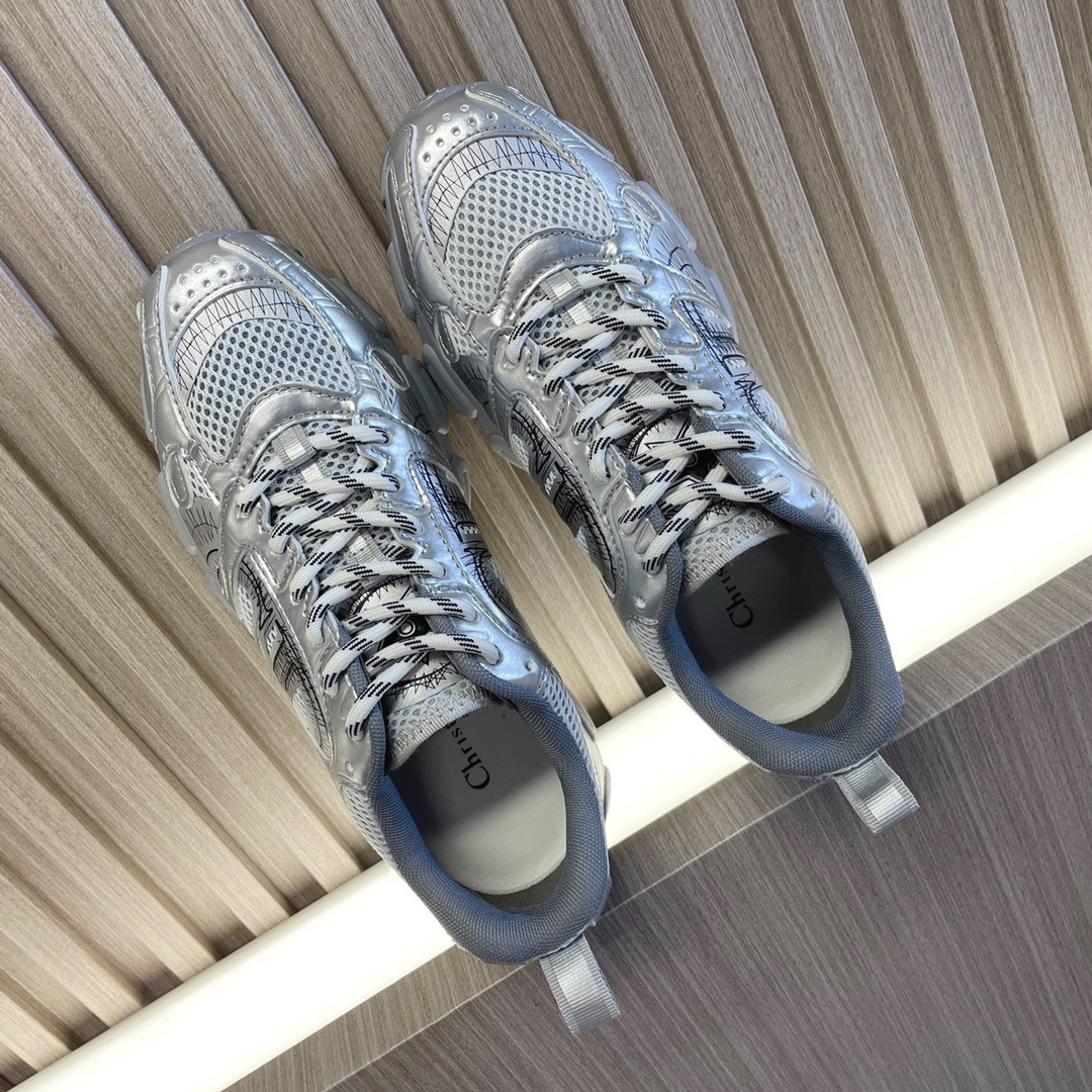 UA Dior Chrono Sneaker Gray Mesh with Silver-Tone