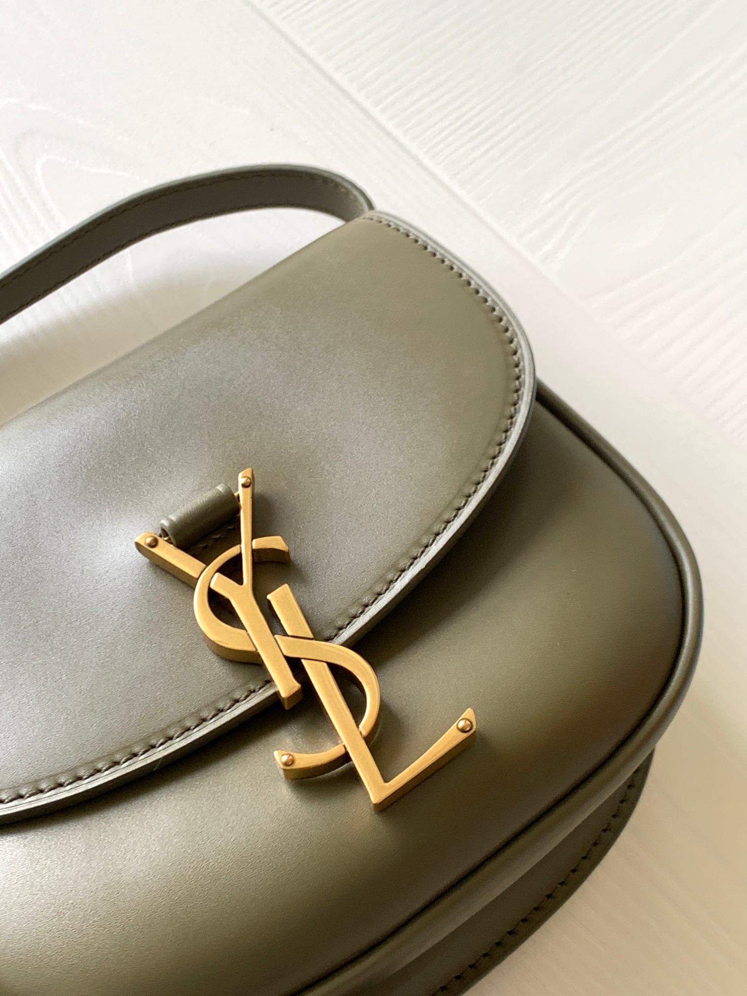 YSL KAIA SMALL SATCHEL IN SMOOTH LEATHER 7.2 X 6.1 X 2.1 INCHES