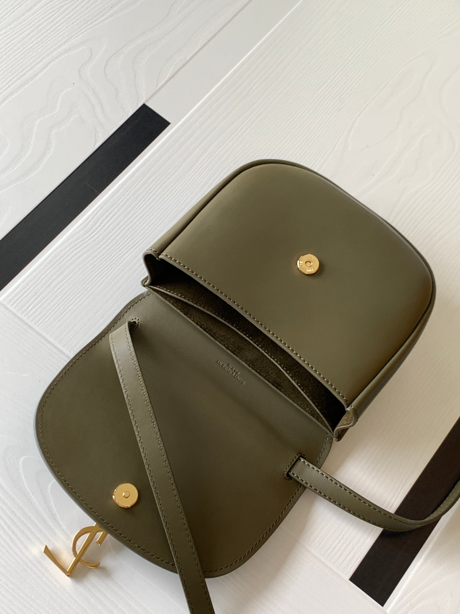 YSL KAIA SMALL SATCHEL IN SMOOTH LEATHER 7.2 X 6.1 X 2.1 INCHES