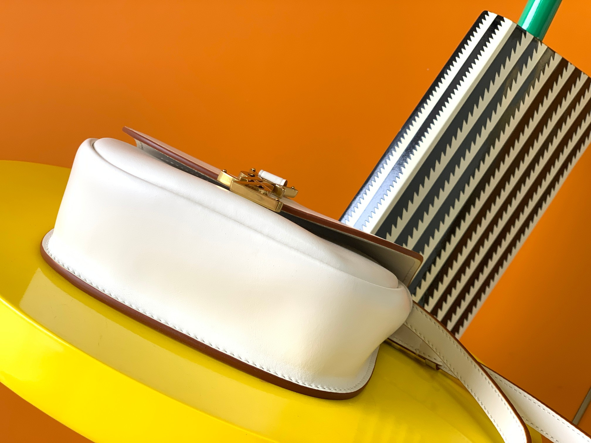 YSL KAIA SMALL SATCHEL IN SMOOTH LEATHER 7.2 X 6.1 X 2.1 INCHES