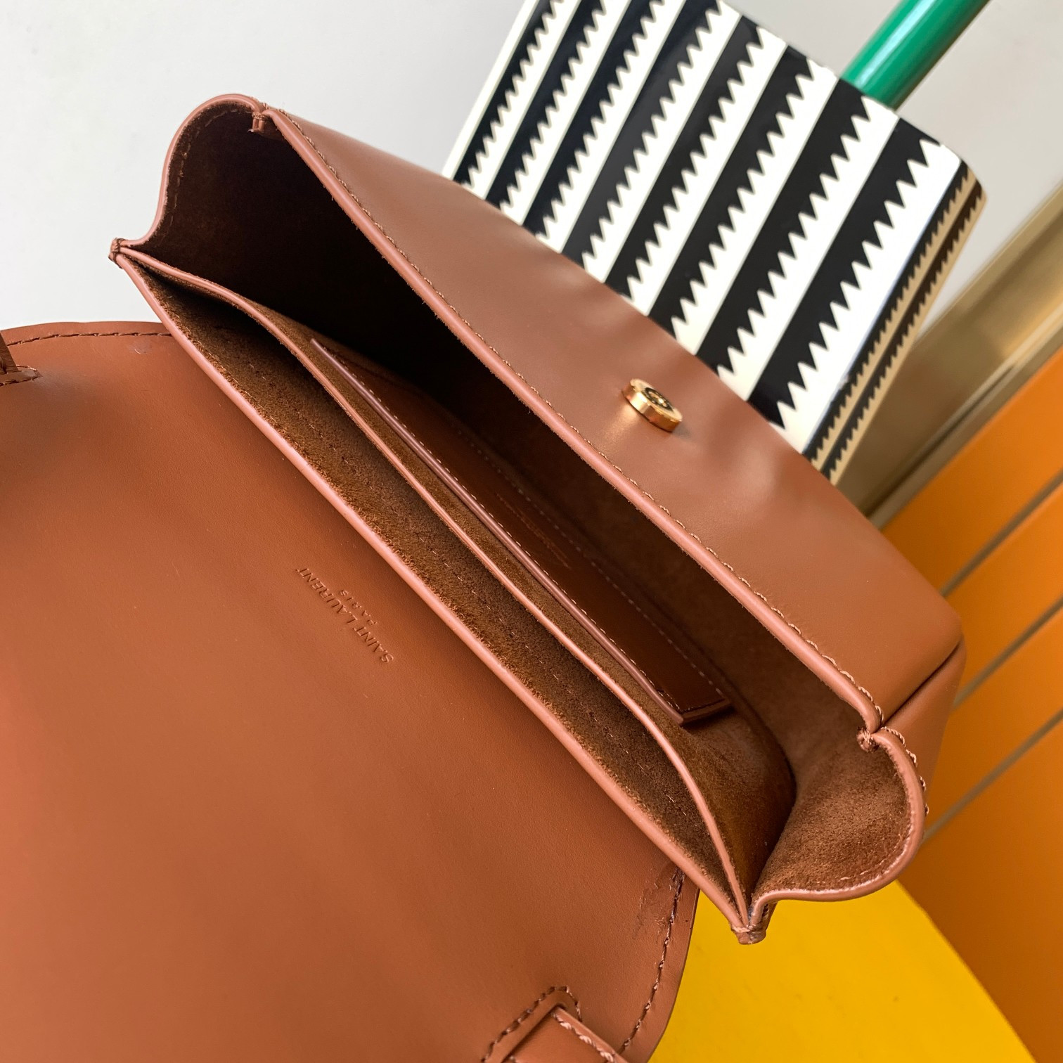 YSL KAIA SMALL SATCHEL IN SMOOTH LEATHER 7.2 X 6.1 X 2.1 INCHES