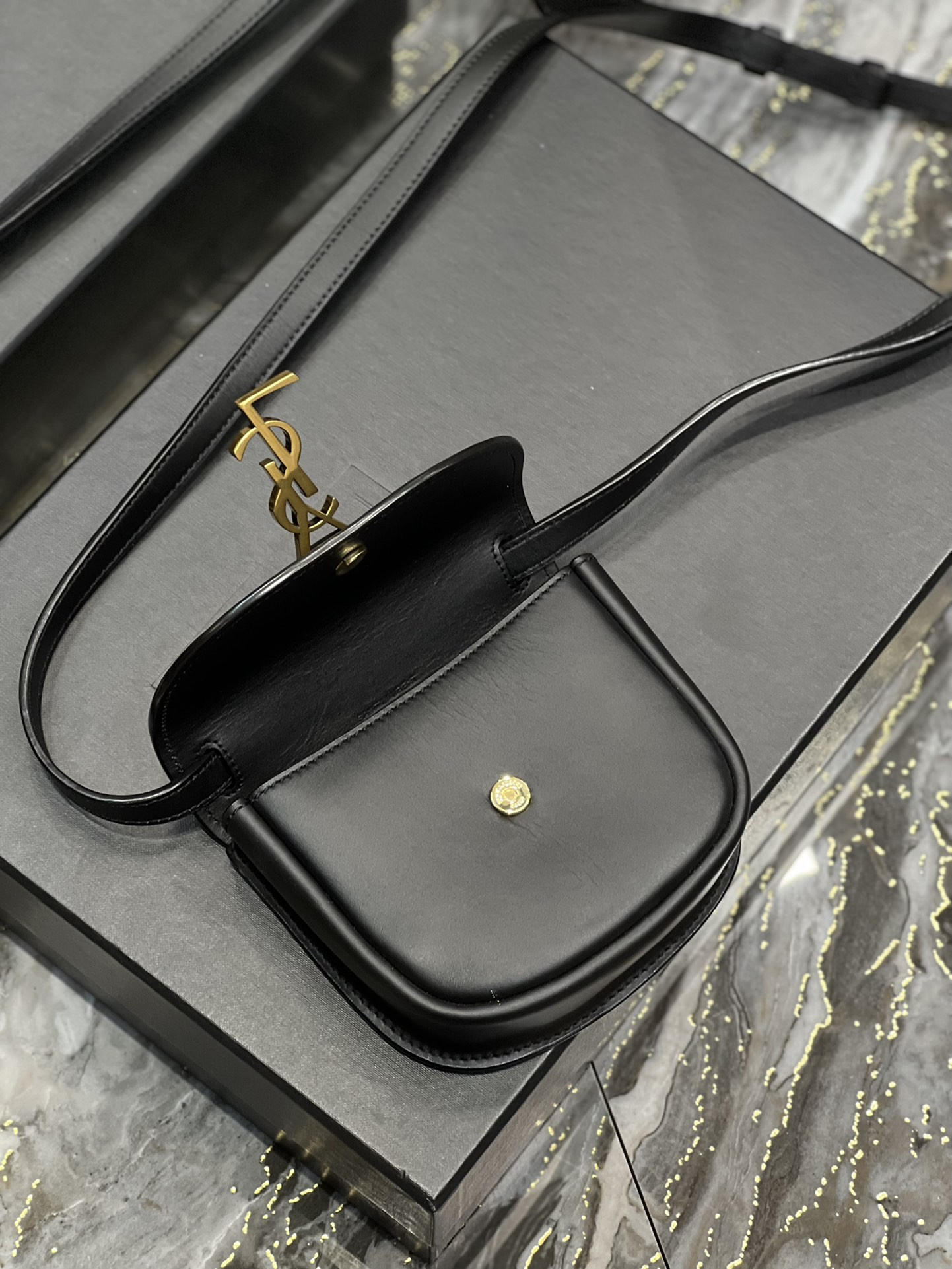 YSL KAIA SMALL SATCHEL IN SMOOTH LEATHER 15x14x4.5cm