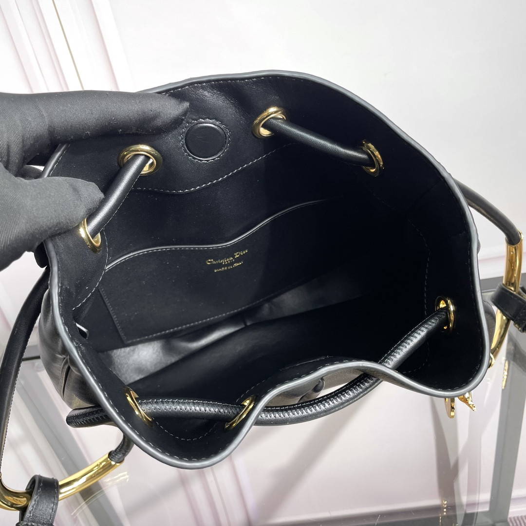 Medium Dior Nolita Bag  Black Calfskin 11 x 10 x 2 inches