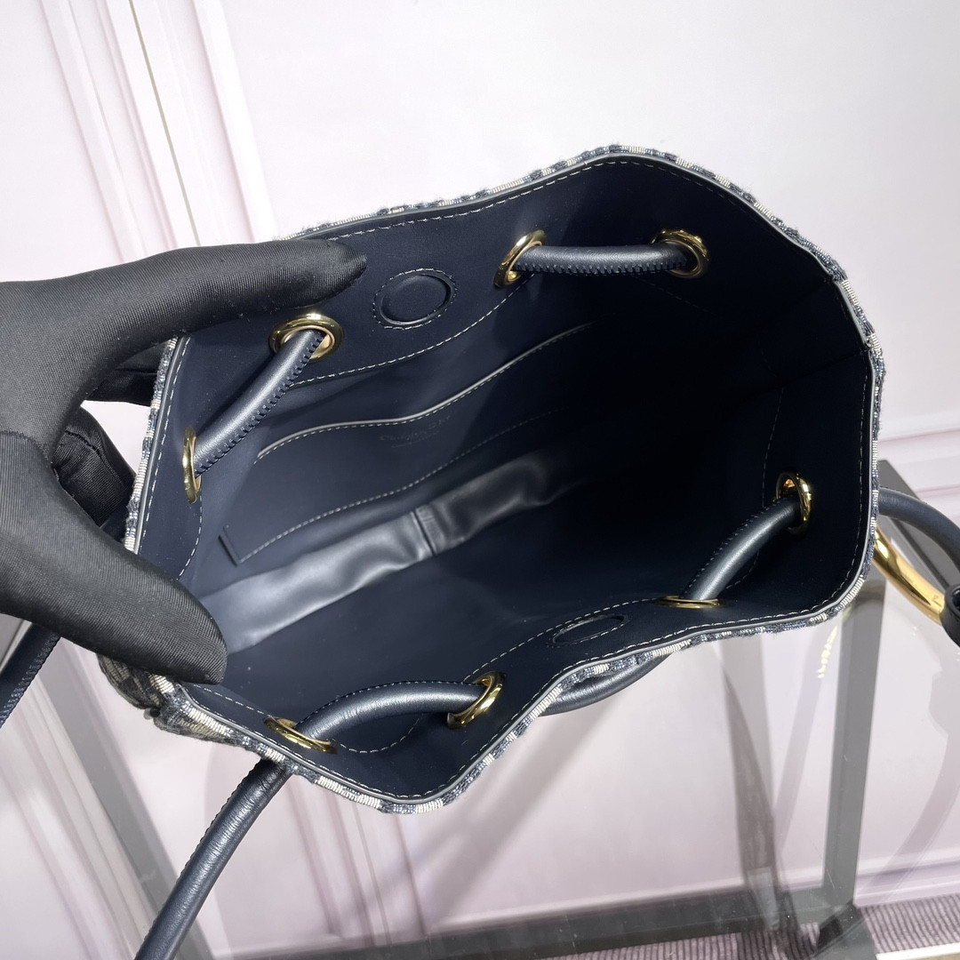 Medium Dior Nolita Bag Blue Dior Oblique Jacquard 10.5 x 10 x 2 inches