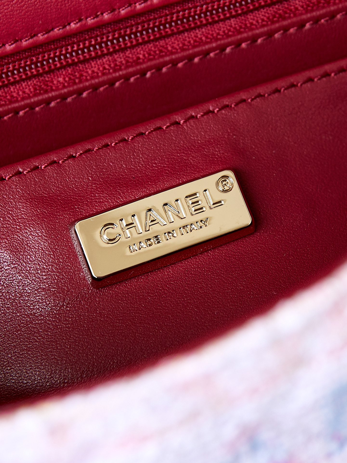 Chanel Quilted Pink Multicolor Tweed Mini Rectangular Flap Bag 20×10×7cm