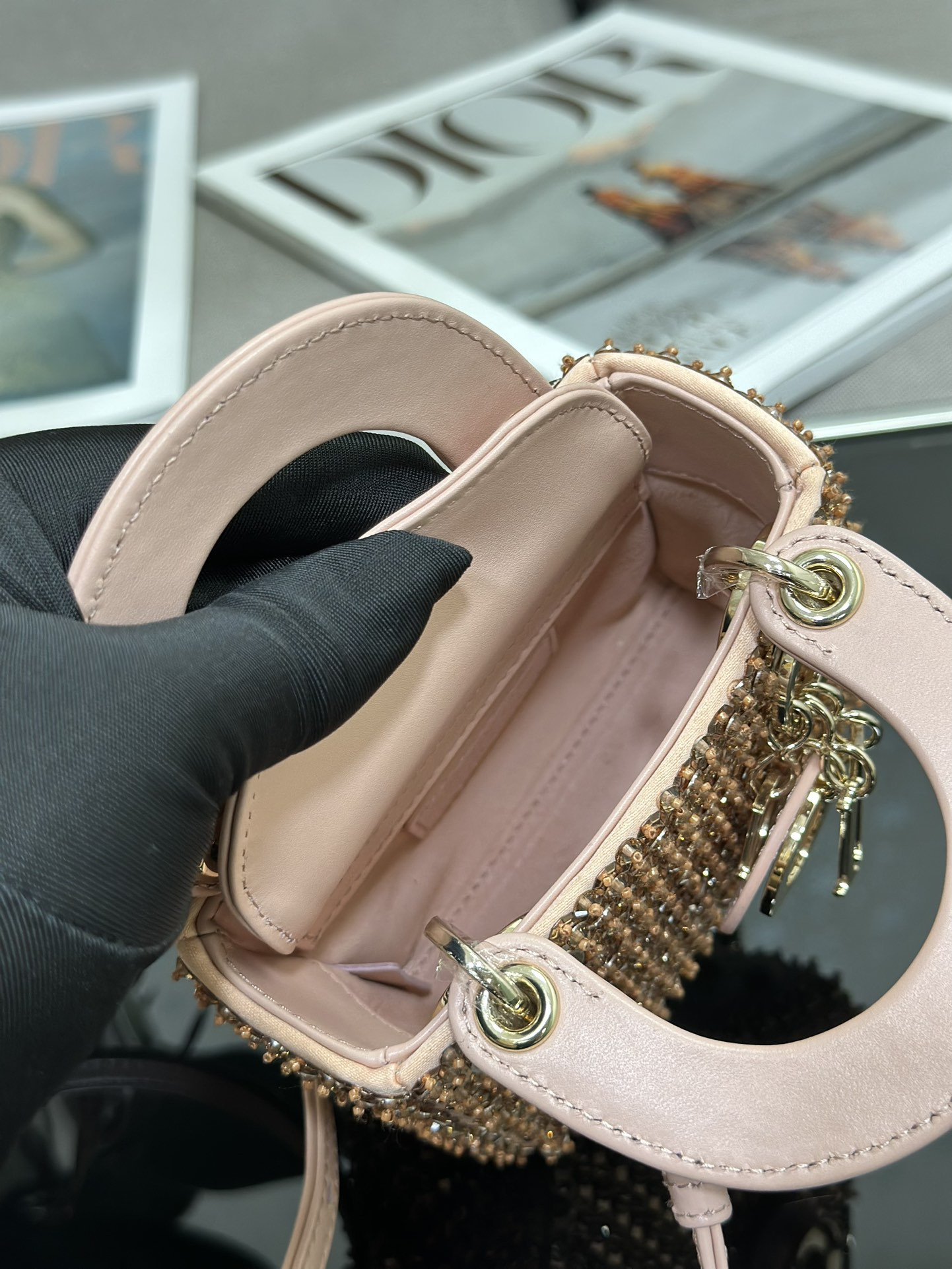 Lady Dior Ultra-Mini Embroidered Micro-Beads 12 x 10.2 x 5 cm