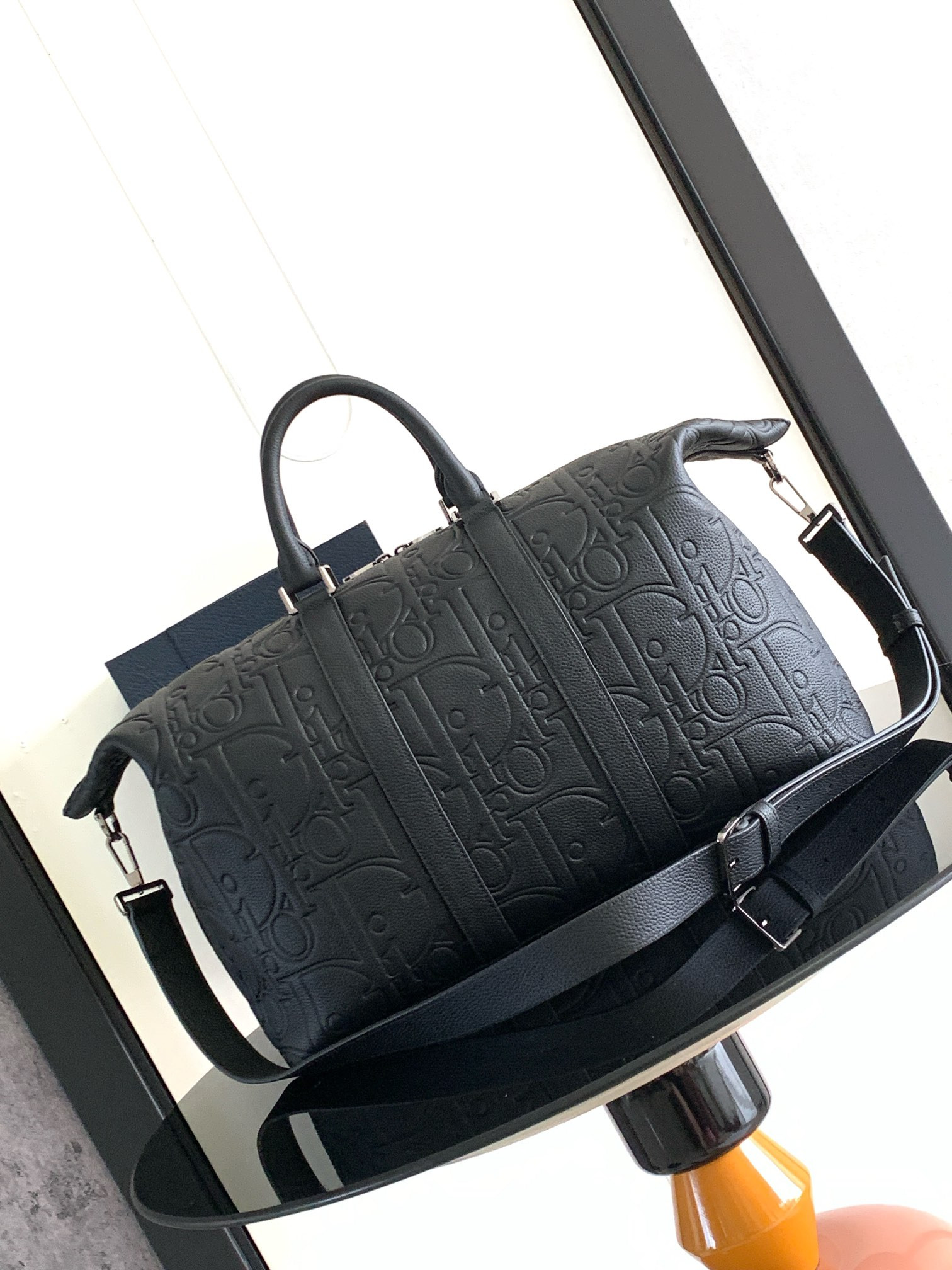 Dior Weekender 40 Black Dior Gravity Leather and Black Grained Calfskin  57.5 x 34.5 x 22 cm