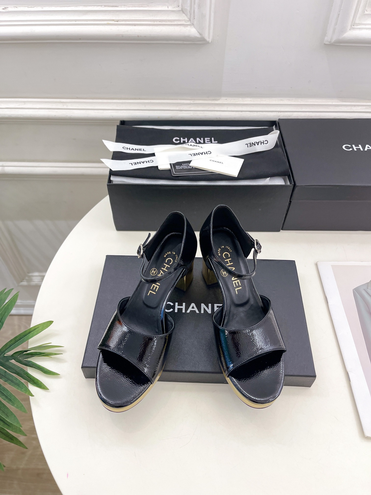 UA CHANEL HEELED SANDALS