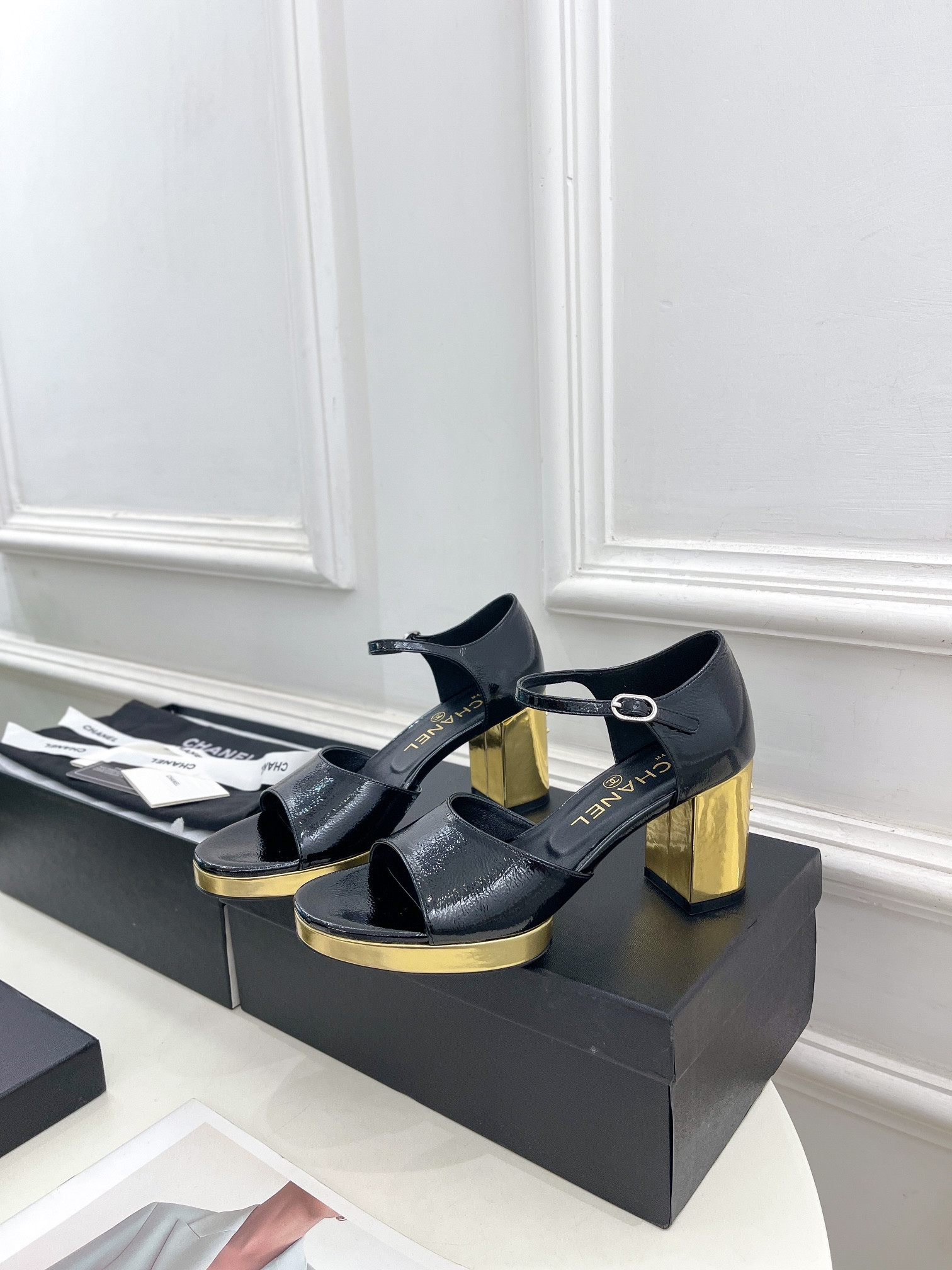 UA CHANEL HEELED SANDALS