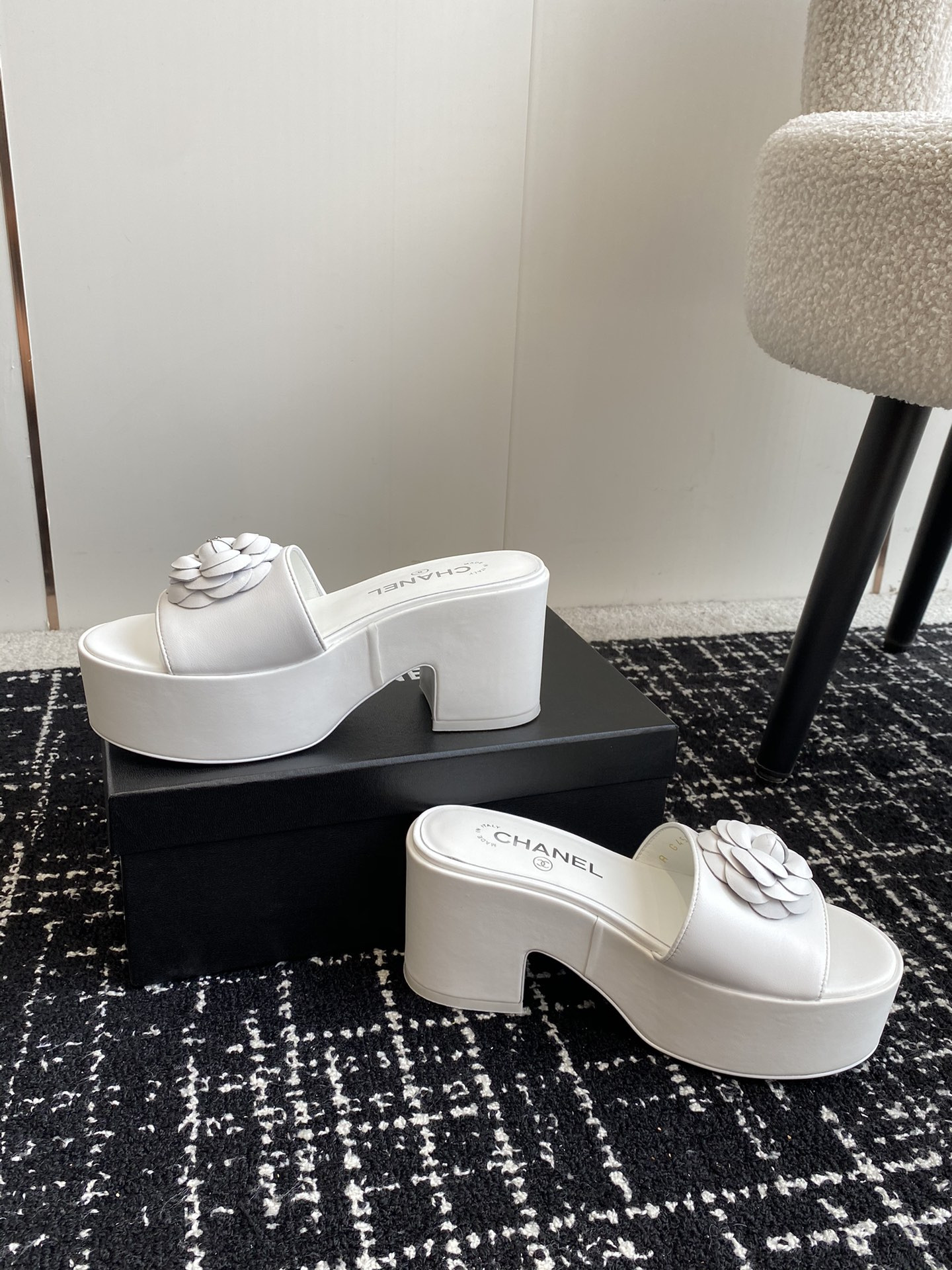 UA CHANEL MULES Platform Heels