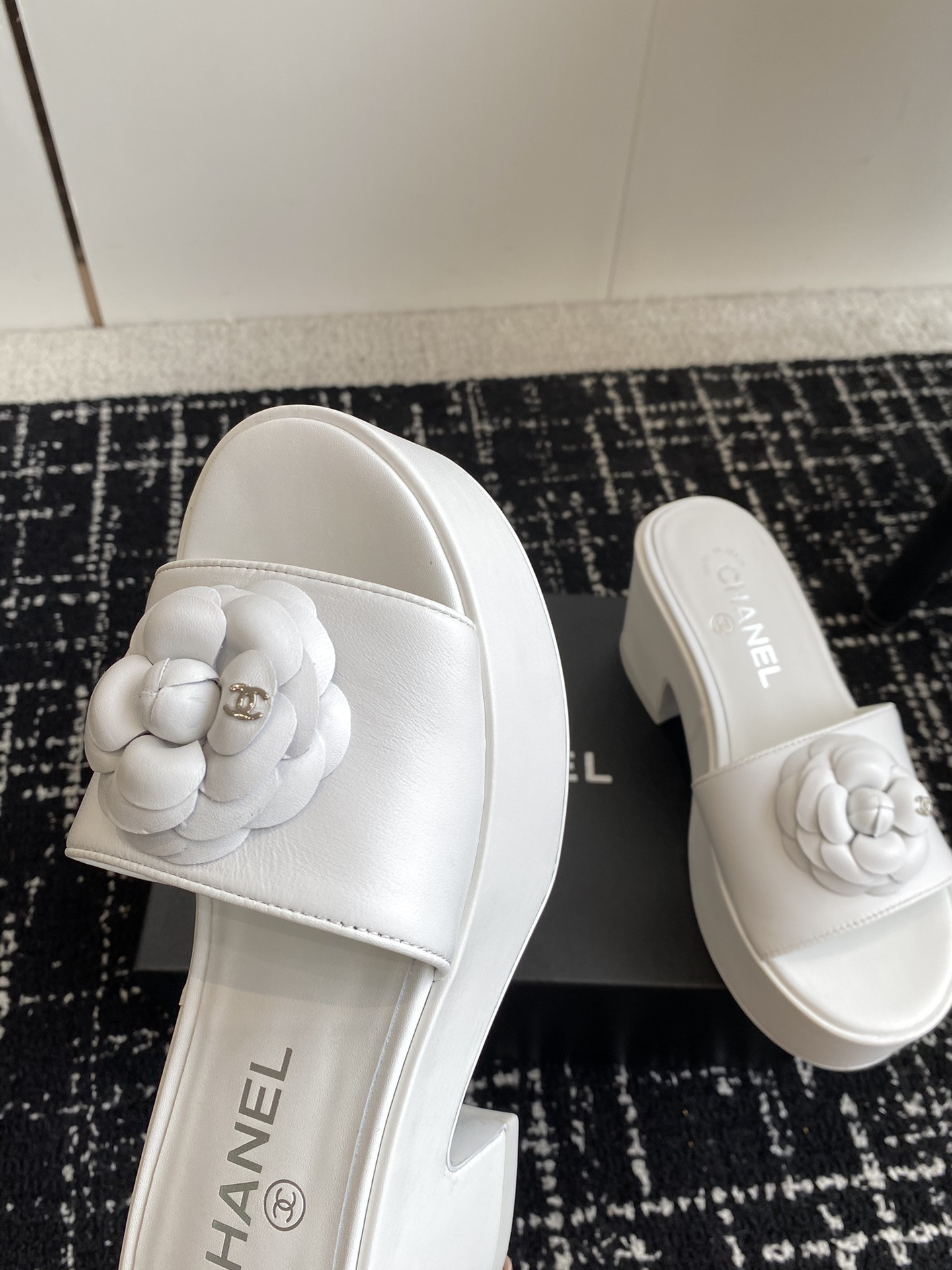 UA CHANEL MULES Platform Heels