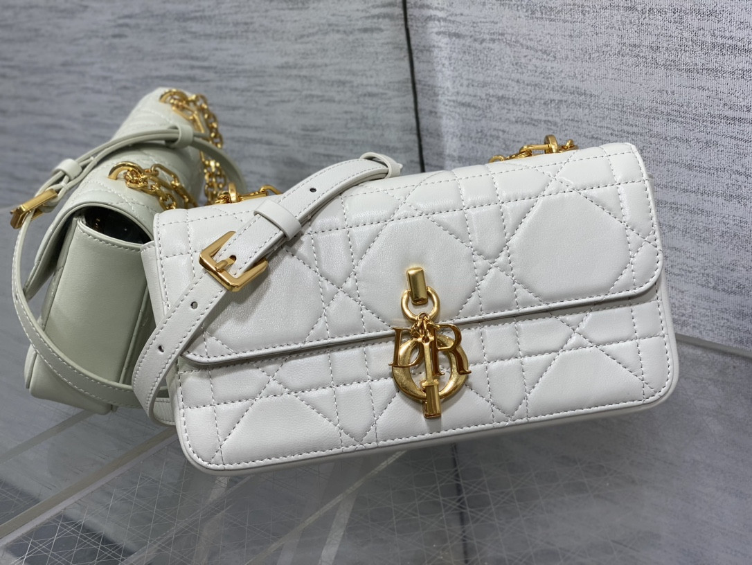 Dior Mini Dior Ange Bag Latte Macrocannage Calfskin 20 x 12 x 5 cm