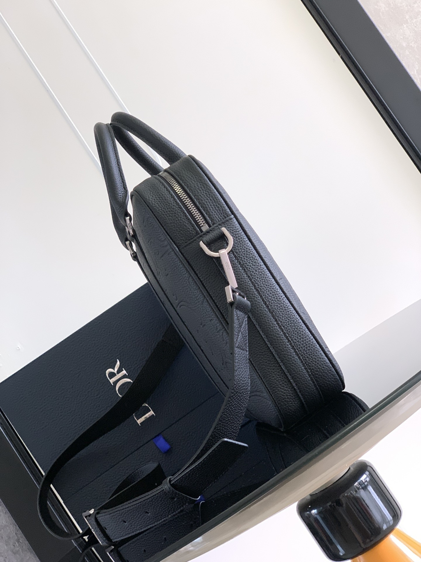 Dior Zipped Briefcase  Black Dior Gravity Leather and Black Grained Calfskin 37 x 28 x 6 cm