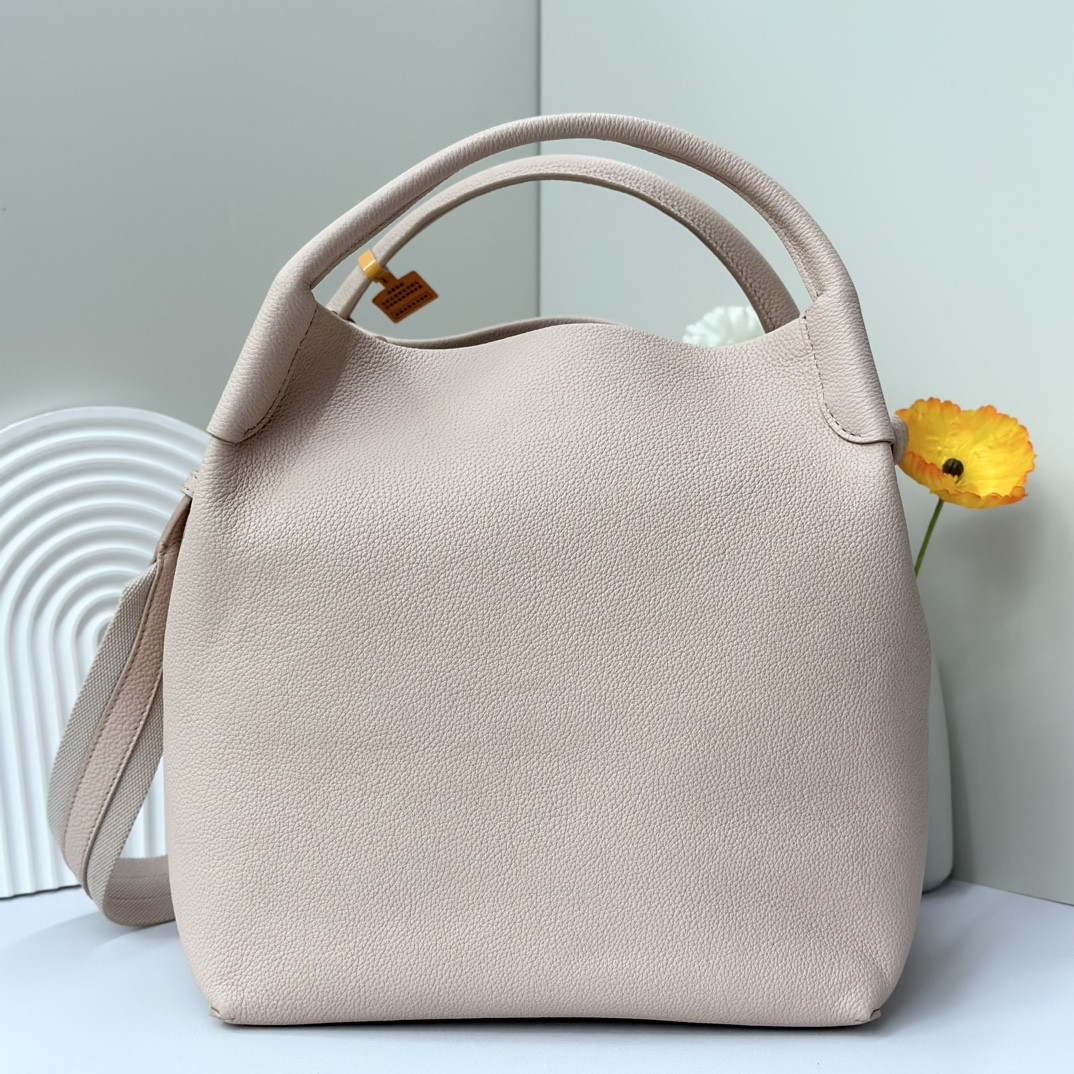 Loro Piana Large Bale Bag Grained Calfskin 24 x 20 x 27 cm