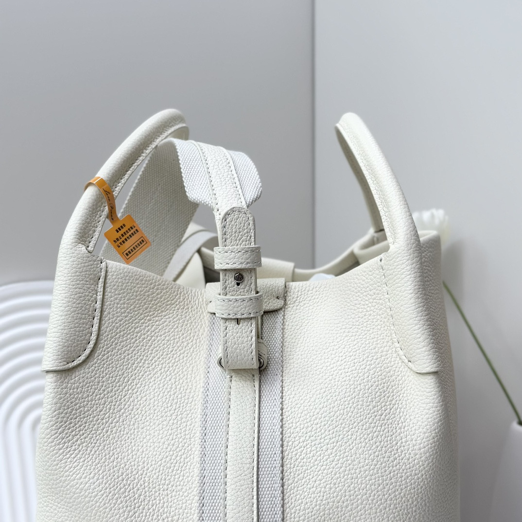 Loro Piana Large Bale Bag Grained Calfskin 24 x 20 x 27 cm