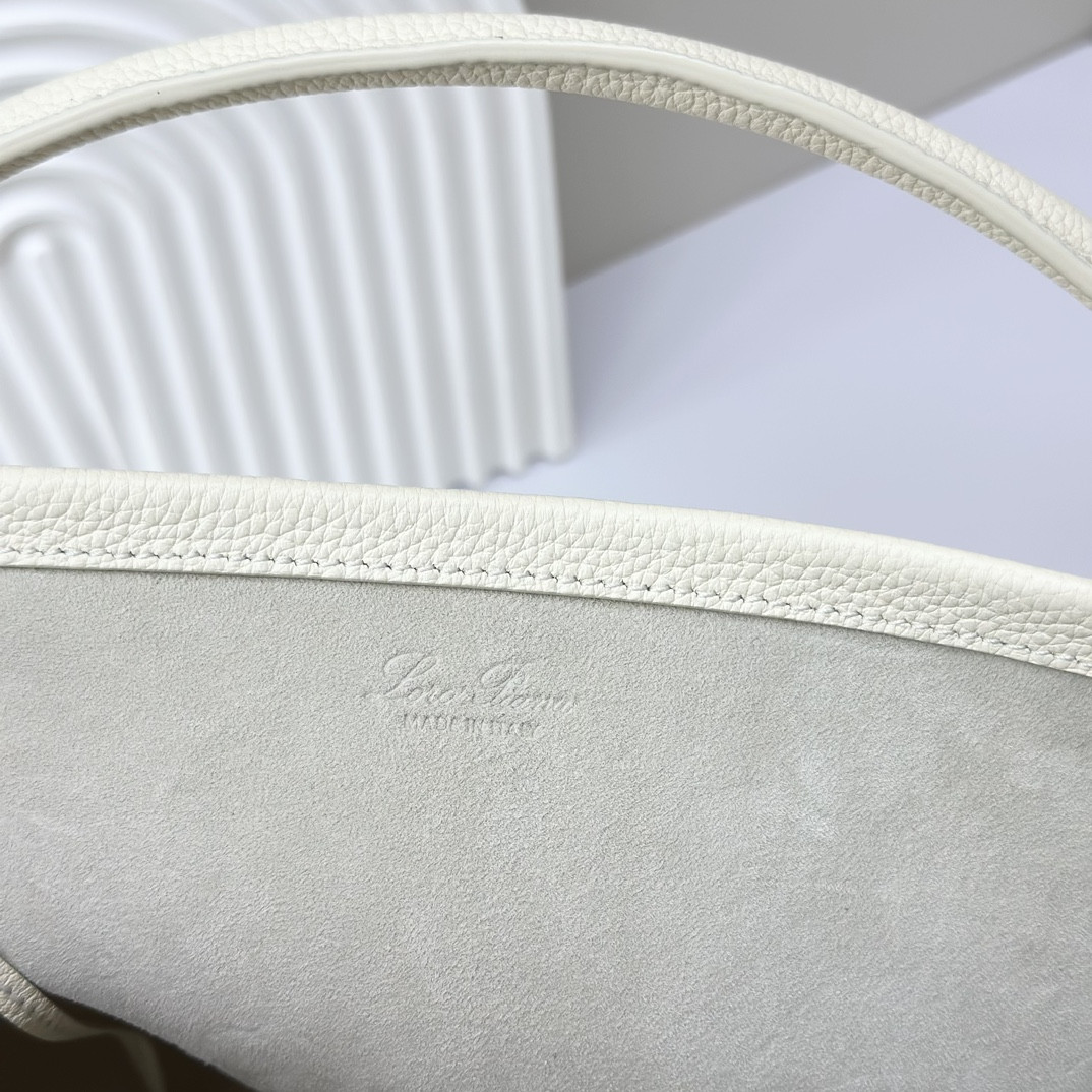 Loro Piana Large Bale Bag Grained Calfskin 24 x 20 x 27 cm