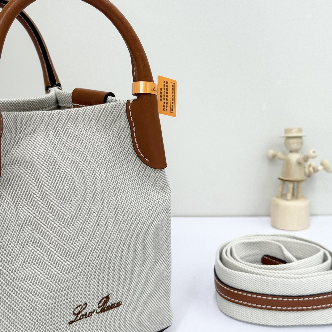 Loro Piana Micro Bale bag  Cotton, Linen 23 x 16 x 14 cm