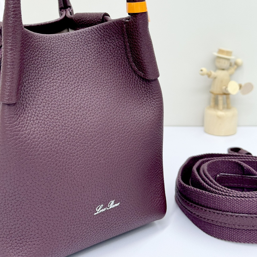 Loro Piana Micro Bale bag Grained Calfskin 23 x 16 x 14 cm